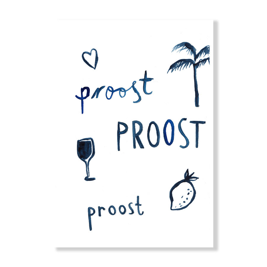 Cheers to You in Delft Blue | Poster Print