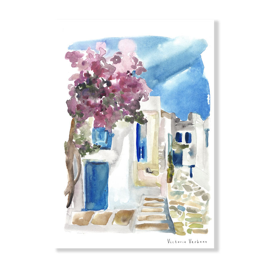 Ikaria, where the sky matches the rooftops | Fine Art Print