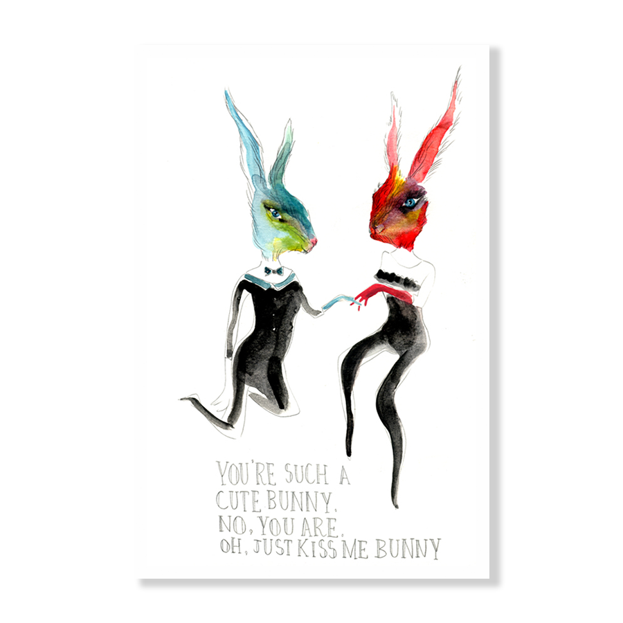 Little Miss Kiss me Bunny | Poster Print